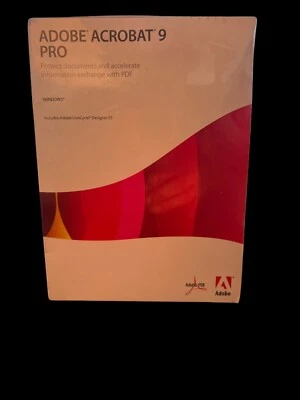 Adobe Acrobat  9 Pro for Windows PC Liceensed for 2 PCs  =BRAND NEW SEALED BOX= - Image 1 of 2