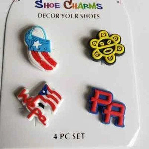 Shoe Charms 4 PC Set Puerto Rico Shoe Charms - Picture 1 of 2