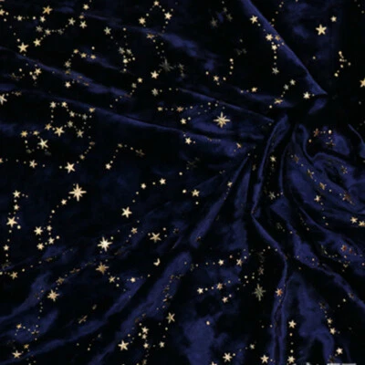 Shiny Star Velvet Fabric Material for Dress Cloth Craft Upholstery 145*100cm Sew - Image 1 of 4