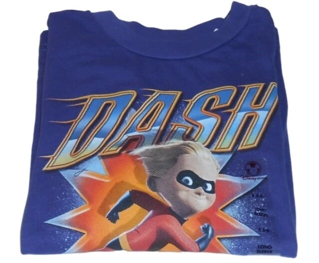 Disney Store Boys Long Sleeve "Dash" Fast As Lightening T-Shirt Purple S/5-6 NWT - Image 1 of 2