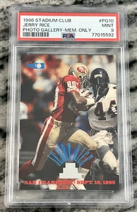1996 Topps Stadium Club MEMBERS ONLY Jerry Rice #PG10 PSA Graded MINT 9 NFL HOF - Picture 1 of 2