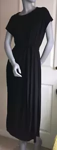Join Clothes schwarzes geripptes Kurzarm Maxikleid - Größe S - Bild 1 von 5
