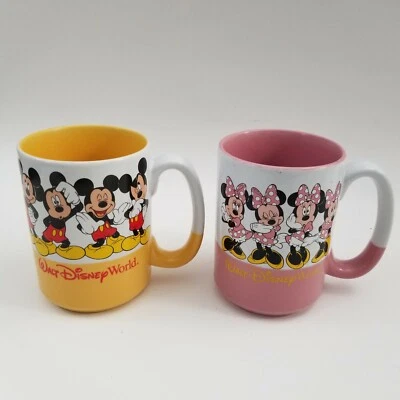 Mickey And Minnie Mouse Set Of His Her Mugs Disney World Parks Coffee Mugs - Изображение 1 из 4
