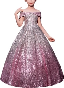 Kids Girls Party Dress Solid Color Sleeveless Mesh Princess Sweet Pink 11-12 y.o - Picture 1 of 3