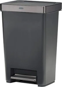 13 Gallon Stainless Steel Step-On Trash Can for Home/Kitchen/Hotel/Lobby/Office - Picture 1 of 8