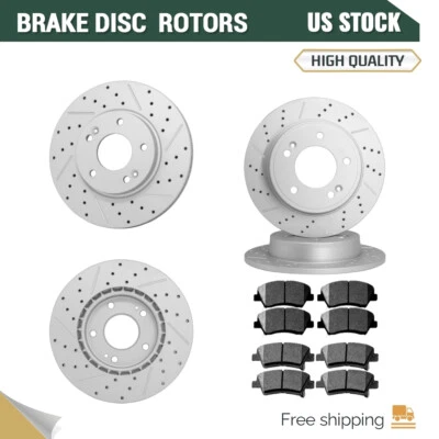 Front Rear Brake Rotors + Brake Pads for KIA Forte Koup 2014 2015 2016 - Image 1 of 4