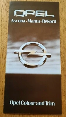 OPEL car sales brochure Colours & Trim. 1979 / 1980 UK catalogue / prospekt - Image 1 of 3