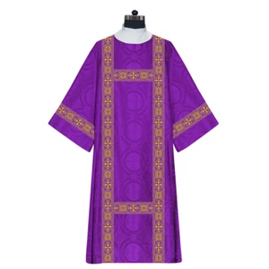 Violet Dalmatic Vestment with Braided Orphrey - Handmade Liturgical Vestment - Picture 1 of 1