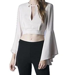 Mustard Seed blouse-womens- S Beige long sleeve Campaign V Neck Button - Picture 1 of 5