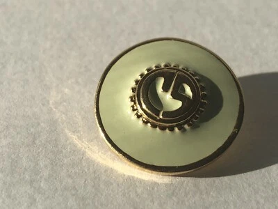 Vintage St.Johns Button 24K Gold Rhodium Mint Green Enamel 7/8”  New - Image 1 of 4