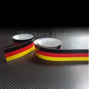 2 Fascia adesiva GERMANIA cm 120X4 striscia bandiera tedesca adesivo auto moto - Foto 1 di 1