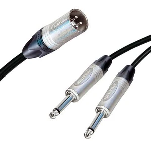 Neutrik Stecker XLR aufgeteilt in 2 Dual Mono Buchsen Kabel. Splitter Summenblei 3m+ - Bild 1 von 4