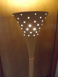 Vintage 1950s Mid Century Modern Perforated Pink Cone Stand Pole Lamp MCM - Picture 1 of 11