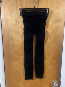 Women's Black Sculpting Slimming Stretchy Nylon Spandex Crop Leggings XL - Picture 1 of 6