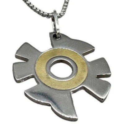 Collana Uomo Donna con ciondolo Sole antico colore oro e argento in acciaio inox - Immagine 1 di 4