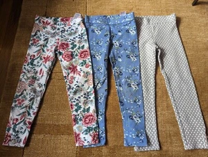 Girls Janie & Jack Floral Holiday Tweed Christmas Pants Leggings Lot Of 3 6 - Picture 1 of 8