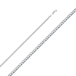 14K Weißgold Herren Kubanische Kette 2,5 mm 7" - 22" - Bild 1 von 1