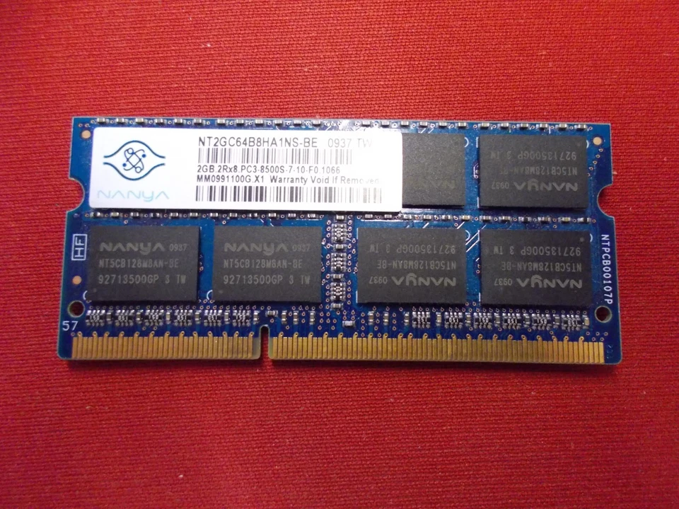 Nanya, 2GB, 204Pin, SO-DIMM, DDR3, NT2GC64B8HA1NS-BE. #SU-362 - Image 1 of 2