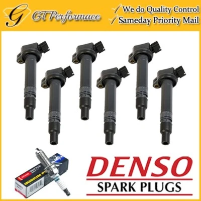 Quality Ignition Coil & DENSO Spark Plug 6PCS for Lexus GS300 GS450h IS250 IS350 - Image 1 of 4