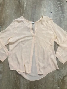 Joie Blouse Women Small Blush Pink Pure Silk Button Up Flowy Sheer EUC - Picture 1 of 7