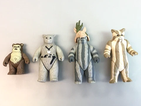 Vintage Star Wars Ewok Lot of 4 Wicket Teebo Chief Chirpa Logray 1983-1984 Cover