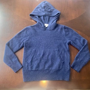 Crewcuts ragazzo J. Maglione Crew blu in cashmere con cappuccio taglia media 8-9 - Foto 1 di 3