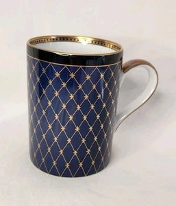 Fitz and Floyd FF Chaumont Lapis Blue Fine Porcelain Mug Cup 414 Japan - Picture 1 of 7