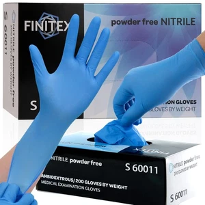 Guantes de examen de nitrilo desechables azules - 200 piezas/caja 3,5 mil de goma sin polvo L... - Imagen 1 de 9