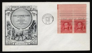 #860 2c James Fenimore Cooper, Lowry FDC **ANY 5=FREE SHIPPING** - Picture 1 of 1