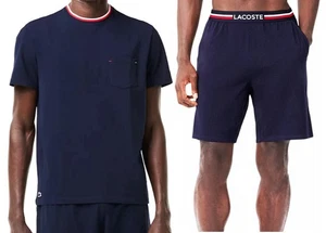 Nuevo Lacoste Cuello Punta Camiseta Tres Tonos Cintura Pantalones Cortos 2 Piezas Conjunto de Pijama M - Imagen 1 de 7