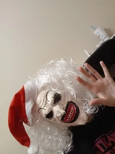 Art The Clown Latex Mask Terrifier 3 Santa Claus Blood Splatter Face Halloween ! - Picture 1 of 15