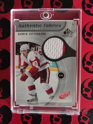 2006-07 Henrik Zetterberg SP Game Used Authentic Fabrics Jersey AF-HZ Detroit UD - Image 1 of 2