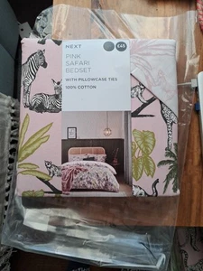 Brand New Next Pink Safari King Size Duvet Cover Set - Picture 1 of 6