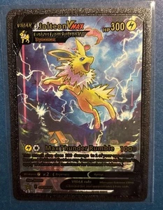 Jolteon VMAX SWSH184 Sword & Shield Promo Card Black Foil Art Custom W Gold - Picture 1 of 3