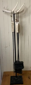 Genuine Deer Antler Fireplace Tools Set Of Four Cast Iron Steel Shovel Poker 33” - Picture 1 of 21
