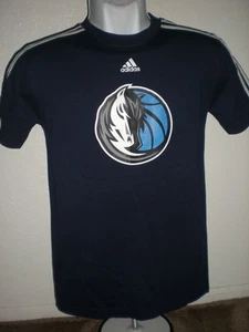 NEW-MENDED Dallas Mavericks YOUTH 10/12 M Medium Navy Blue & White Adidas Shirt - Picture 1 of 5