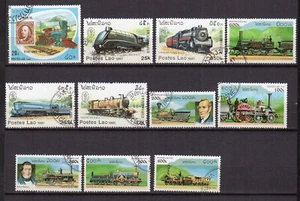 Laos 1990-97 locomotives un lot de 11 timbres oblitérés /TE4331 - Picture 1 of 1