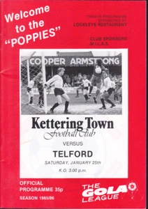 Liga Gola Kettering Town V Telford 1985/86 25-01-1986 - Imagen 1 de 1