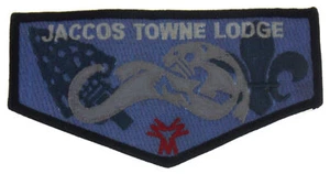 Jaccos Towne Lodge Order Arrow OA Crossroads Indiana BSA Parche Boy Scout Bolsillo - Imagen 1 de 2