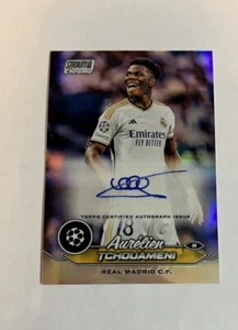 Aurelien Tchouameni 2023-24 Stadium Club Cromo UEFA Autógrafo CA-AT Real Madrid - Imagen 1 de 2