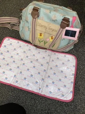 Blue Purple PINK LINING ‘Blooming Gorgeous’ Changing Bag Mat Mirror Flower Green - image 1 of 4