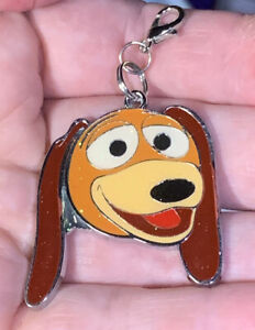 Silver Slinky Dachshund Dog Toy Story Charm Zipper Pull & Keychain Add On Clip!!
