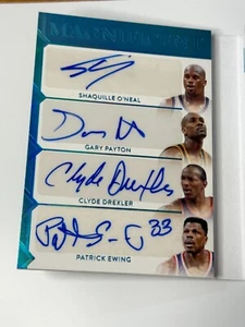 2023 Leaf Magnificence 1990s 12 Auto Shaquille O'Neal Ewing Rodman Drexler 2/5 - Picture 1 of 7