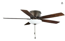 HAMPTON BAY Melrose 52 in. Indoor LED Hugger Bronze Dry Rated Ceiling Fan       