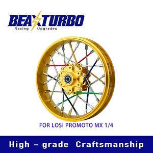 BeaxTurbo CNC Aluminum Racing Front Spoke Wheel For Losi Promoto MX 1/4 LOS46002