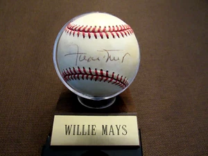 WILLIE MAYS SF NY GIANTS METS HOF SIGNED AUTO VINTAGE ONL BASEBALL JSA BASE - Picture 1 of 6
