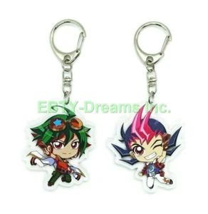 Set of 2 Yu-Gi-Oh Zexal & ARC-V Anime Acrylic Keychain Yuma Tsukumo, Yuya Sakaki - Picture 1 of 2