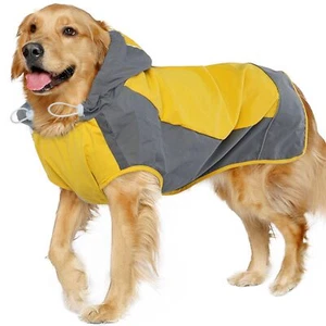 Dog Raincoat Waterproof & Windproof Dog Rain Jacket with Reflective Strips fo... - Picture 1 of 7