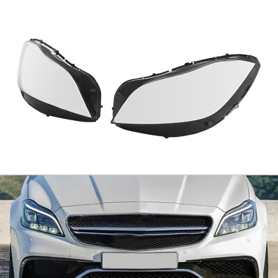Left & Right Headlight Lens Covers For 2015-2018 Mercedes-Benz CLS W218 Foto 1 de 4