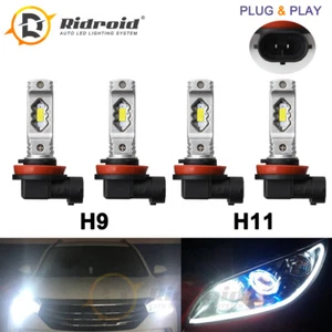 4X Faro Combo Bombilla Haz Alto H9 Haz Bajo H11 Total 120W 6000K Blanco - Imagen 1 de 11